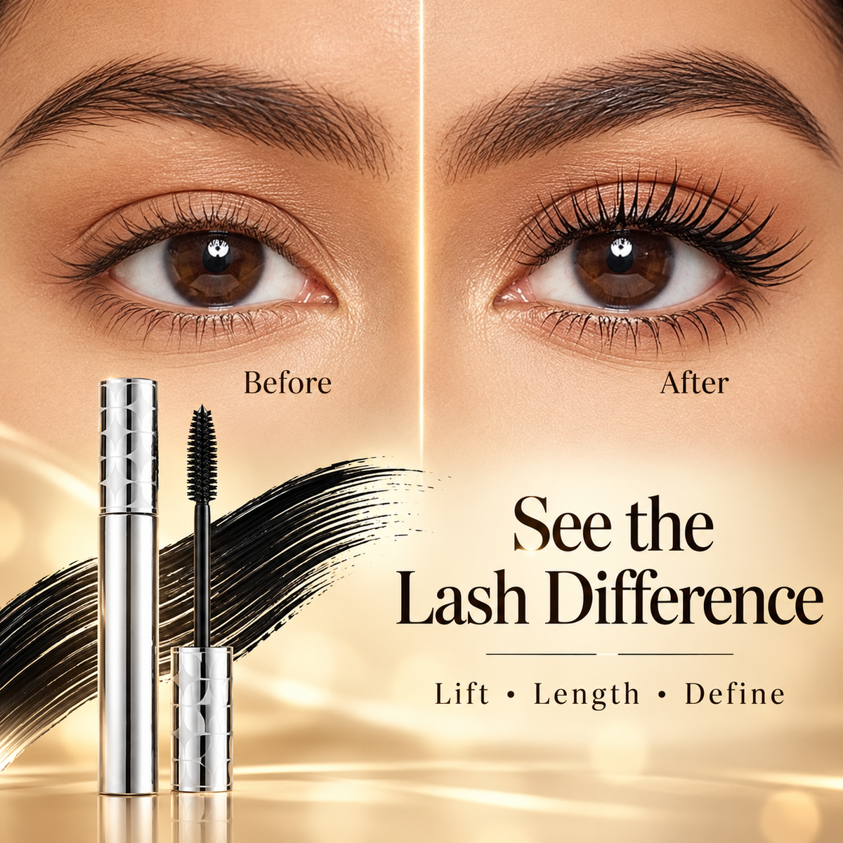 4D Volumizing Curling Mascara, 3s Volume & Curl. 24H Hold.