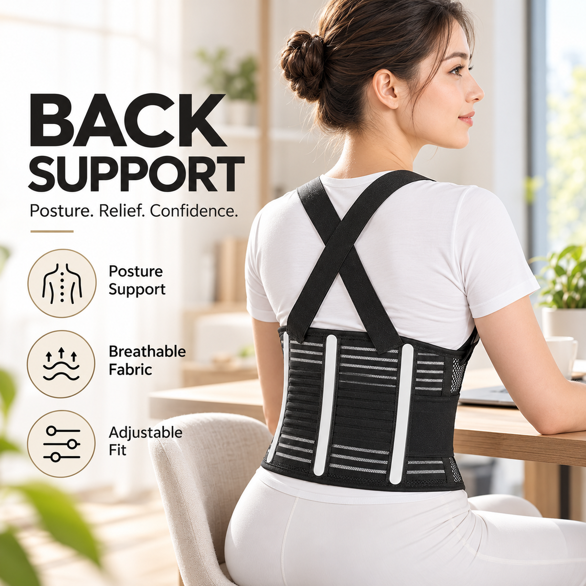 Breathable Posture Corrector - Back Pain Relief & Tummy Control