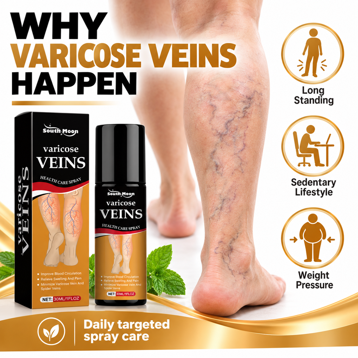 Turmeric Varicose Vein Relief Spray