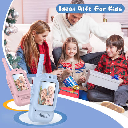 Kids Video Walkie Talkie Toys 2 Pack Rechargeable Interphone Toy with HD Camera & Voice Changer Gift Toys for Boys & Girls