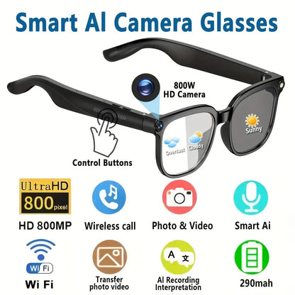AI Smart Glasses with 8MP Camera