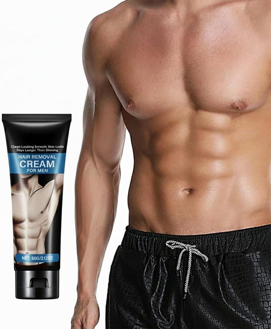 Body Hair Removal Cream for Men - Extra Gentle Depilatory for Sensitive Areas, Intimate Parts, and Armpits - Suitable for All Skin Types