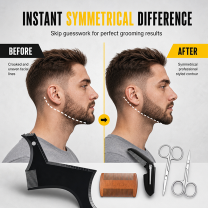 SYMMETRICAL BEARD STYLING KIT - ⏳Time-Limited Special⏰Easy-to-Use Beard Shaping Template🧔🪒