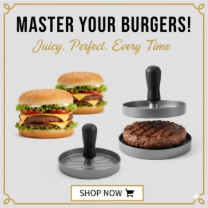 Heavy-Duty Aluminum Burger Press | Professional Non-Stick Patty Maker Tool for Perfect BBQ & Grill