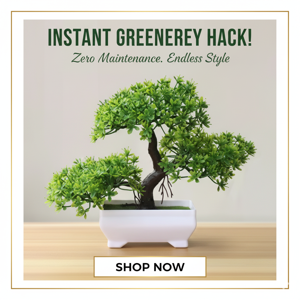 Realistic Artificial Bonsai Tree for Home, Office & Table Decor