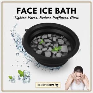 Portable Face Ice Bath Basin | Collapsible & Foldable Washbasin with Built-In Ice Tray for Travel & Beauty