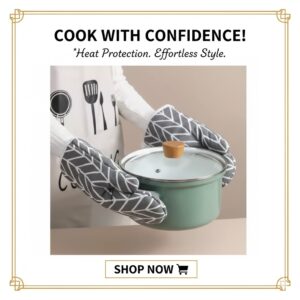 2 Pcs Professional Heat-Resistant Oven Gloves | Anti-Scald Kitchen Baking & Microwave Mitts for High Temperature Safety